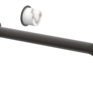 Phylrich Basic II 12″ Single Handle Wall Lavatory Set – White Marble Handle 230-17-12 – Oil Rubbed Bronze