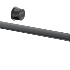 Phylrich Basic II 14″ Single Handle Wall Lavatory Set – Black Marble Handle 230-17-14 – Gun Metal
