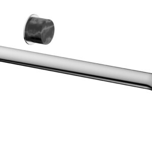 Phylrich Basic II 14″ Single Handle Wall Lavatory Set – Black Marble Handle 230-17-14 – Polished Chrome