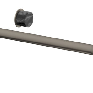 Phylrich Basic II 14″ Single Handle Wall Lavatory Set – Black Marble Handle 230-17-14 – Pewter