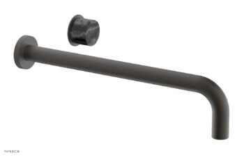 Phylrich Basic II 14" Single Handle Wall Lavatory Set - Black Marble Handle 230-17-14 - Oil Rubbed Bronze