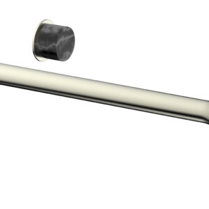 Phylrich Basic II 14″ Single Handle Wall Lavatory Set – Black Marble Handle 230-17-14 – Satin Nickel