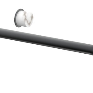 Phylrich Basic II 14″ Single Handle Wall Lavatory Set – White Marble Handle 230-17-14 – Gun Metal
