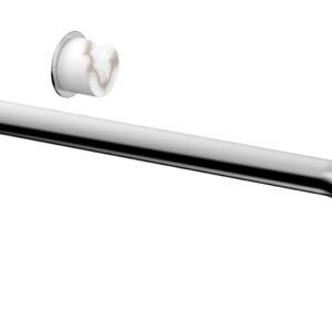 Phylrich Basic II 14″ Single Handle Wall Lavatory Set – White Marble Handle 230-17-14 – Polished Chrome