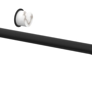 Phylrich Basic II 14″ Single Handle Wall Lavatory Set – White Marble Handle 230-17-14 – Matte Black