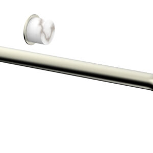 Phylrich Basic II 14″ Single Handle Wall Lavatory Set – White Marble Handle 230-17-14 – Satin Nickel
