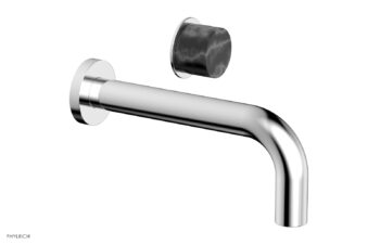 Phylrich Basic II Single Handle Wall Lavatory Set - Black Marble Handle 230-17 - Polished Chrome