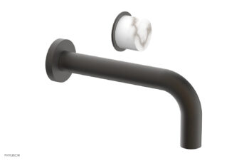 Phylrich Basic II Single Handle Wall Lavatory Set - White Marble Handle 230-17 - Oil Rubbed Bronze