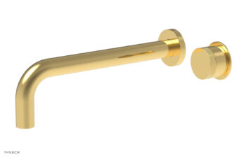 Phylrich Basic II 10" Single Handle Wall Lavatory Set - Knurled Handle 230-18-10 - Polished Gold