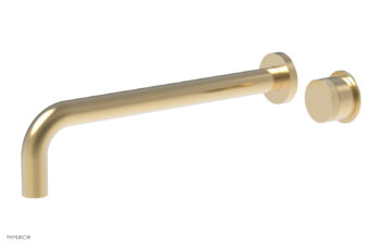 Phylrich Basic II 12" Single Handle Wall Lavatory Set - Knurled Handle 230-18-12 - Satin Brass