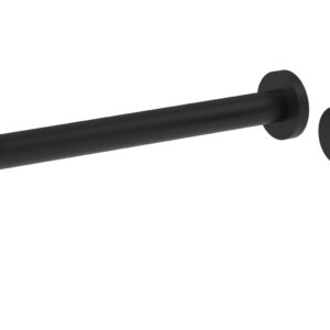 Phylrich Basic II 12″ Single Handle Wall Lavatory Set – Knurled Handle 230-18-12 – Matte Black
