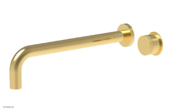 Phylrich Basic II 12" Single Handle Wall Lavatory Set - Knurled Handle 230-18-12 - Polished Gold
