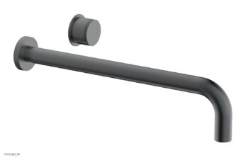 Phylrich Basic II 14" Single Handle Wall Lavatory Set - Knurled Handle 230-18-14 - Gun Metal