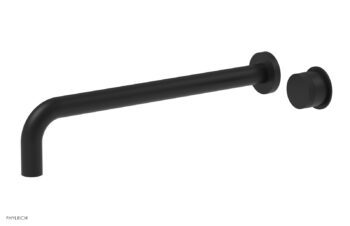 Phylrich Basic II 14" Single Handle Wall Lavatory Set - Knurled Handle 230-18-14 - Matte Black