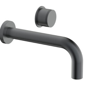 Phylrich Basic II Single Handle Wall Lavatory Set – Knurled Handle 230-18 – Gun Metal