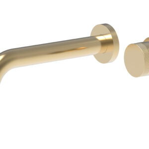 Phylrich Basic II Single Handle Wall Lavatory Set – Knurled Handle 230-18 – Satin Brass