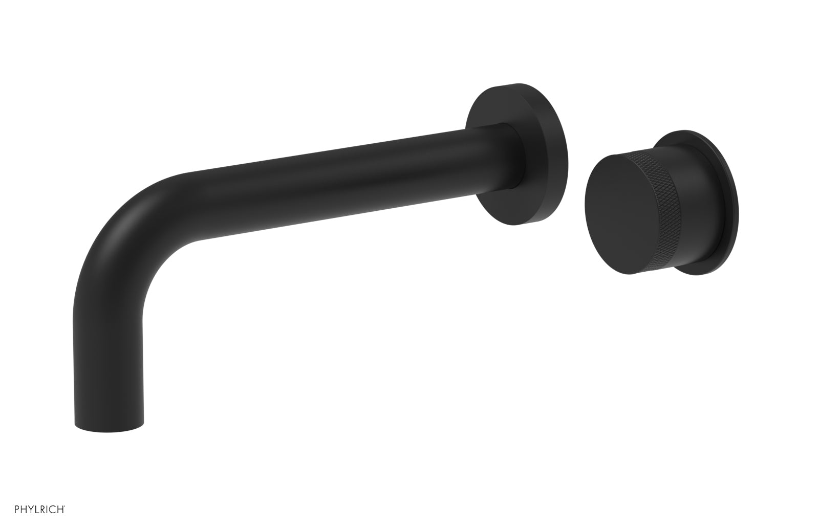 Phylrich Basic II Single Handle Wall Lavatory Set - Knurled Handle 230-18 - Matte Black