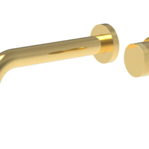 Phylrich Basic II Single Handle Wall Lavatory Set – Knurled Handle 230-18 – Polished Gold