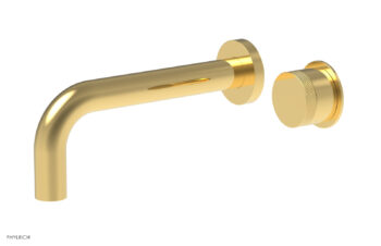 Phylrich Basic II Single Handle Wall Lavatory Set - Knurled Handle 230-18 - Polished Gold
