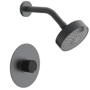 Phylrich BASIC II Pressure Balance Shower Set – Black Marble 230-23 – Gun Metal