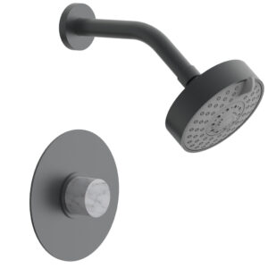 Phylrich BASIC II Pressure Balance Shower Set – White Marble 230-23 – Gun Metal