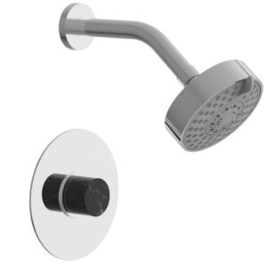 Phylrich BASIC II Pressure Balance Shower Set – Black Marble 230-23 – Polished Chrome