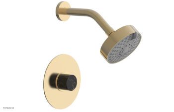 Phylrich BASIC II Pressure Balance Shower Set - Black Marble 230-23 - Satin Brass