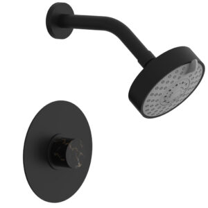 Phylrich BASIC II Pressure Balance Shower Set – Black Marble 230-23 – Matte Black
