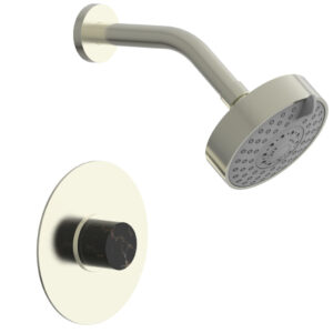 Phylrich BASIC II Pressure Balance Shower Set – Black Marble 230-23 – Satin Nickel
