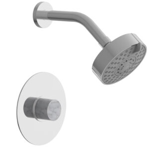 Phylrich BASIC II Pressure Balance Shower Set – White Marble 230-23 – Polished Chrome