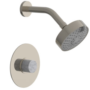 Phylrich BASIC II Pressure Balance Shower Set – White Marble 230-23 – Polished Nickel