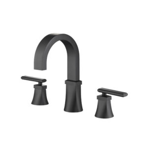 Isenberg Three Hole 8″ Widespread Two Handle Bathroom Faucet In Matte Black