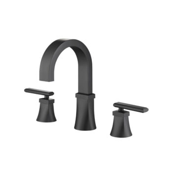 Isenberg Three Hole 8" Widespread Two Handle Bathroom Faucet In Matte Black