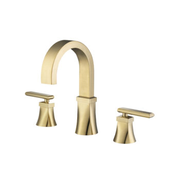 Isenberg Three Hole 8" Widespread Two Handle Bathroom Faucet In Satin Brass