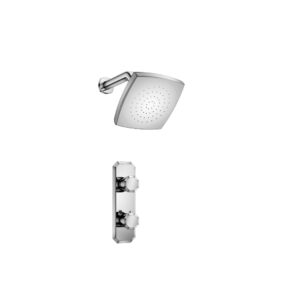 Flusso Single Output Shower Set With Shower Head And Arm In Chrome