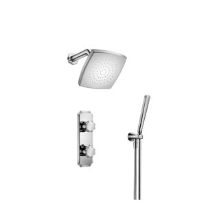 Flusso Two Output Shower Set With Shower Head And Hand Held In Chrome
