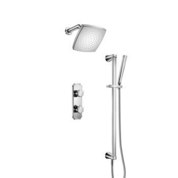 Isenberg Two Output Shower Set With Shower Head, Hand Held And Slide Bar In Chrome