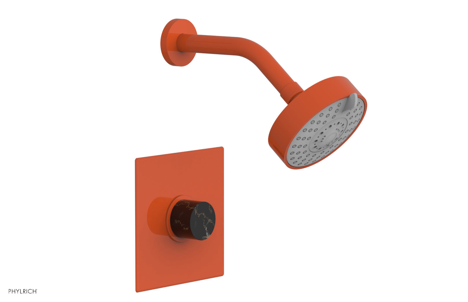 Phylrich BASIC II Pressure Balance Shower Set - Black Marble Handle 230S-23 - Gun Metal