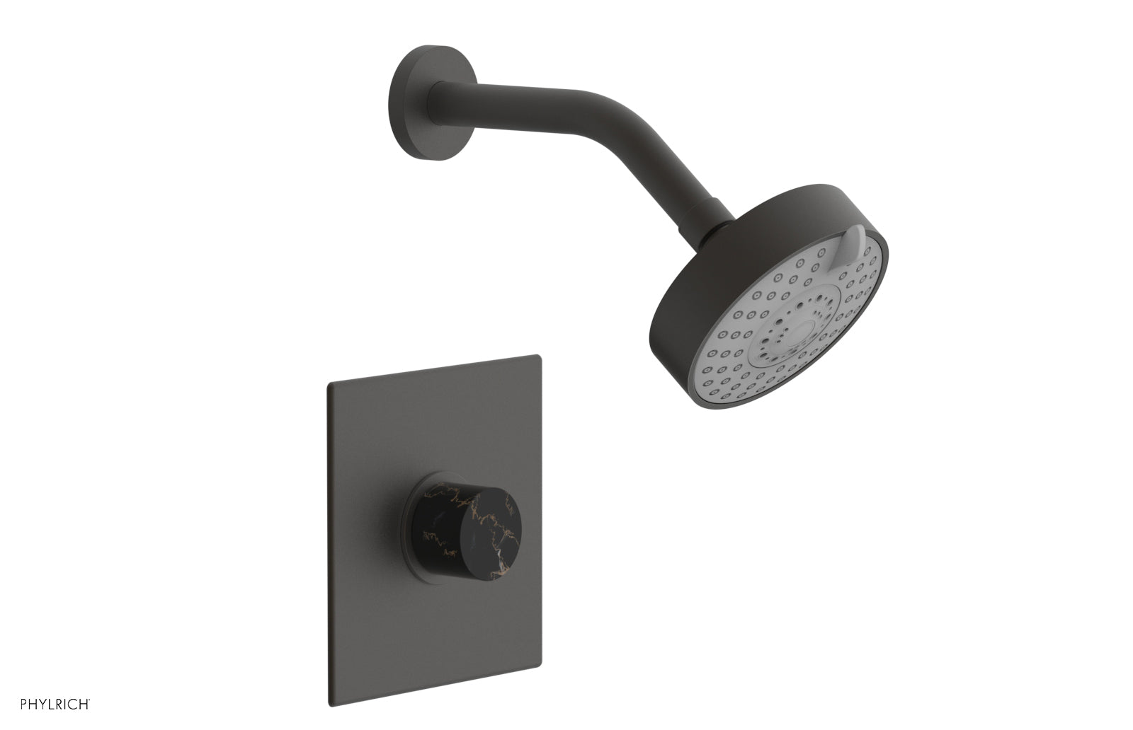 Phylrich BASIC II Pressure Balance Shower Set - Black Marble Handle 230S-23 - Oil Rubbed Bronze
