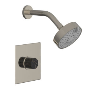Phylrich BASIC II Pressure Balance Shower Set – Black Marble Handle 230S-23 – Polished Nickel