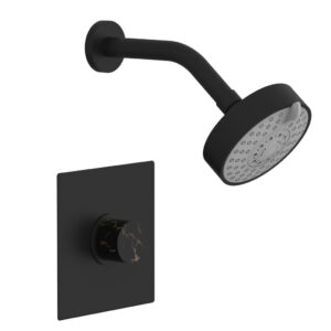 Phylrich BASIC II Pressure Balance Shower Set – Black Marble Handle 230S-23 – Matte Black