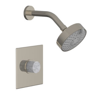 Phylrich BASIC II Pressure Balance Shower Set – White Marble Handle 230S-23 – Polished Nickel