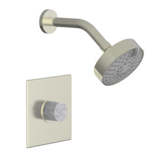 Phylrich BASIC II Pressure Balance Shower Set – White Marble Handle 230S-23 – Satin Nickel