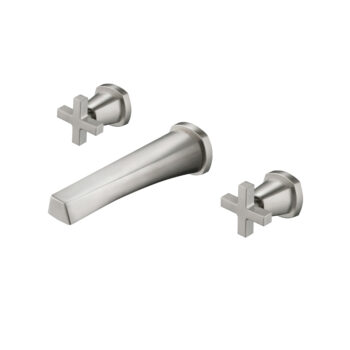 Isenberg Two Handle Wall Mounted Bathroom Faucet In Brushed Nickel