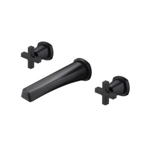 Isenberg Two Handle Wall Mounted Bathroom Faucet In Matte Black