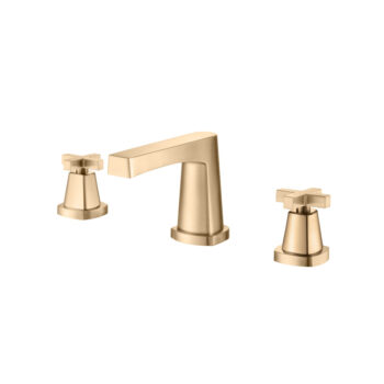 Isenberg Three Hole 8" Widespread Two Handle Bathroom Faucet In Brushed Bronze