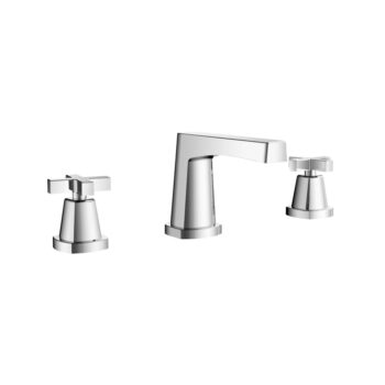 Isenberg Three Hole 8" Widespread Two Handle Bathroom Faucet In Chrome