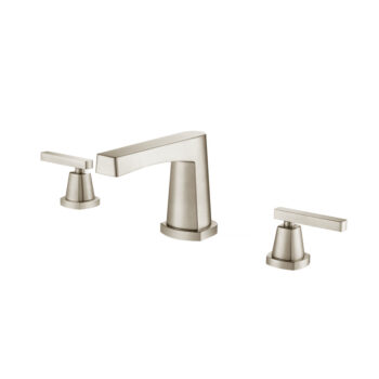 Isenberg Three Hole 8" Widespread Two Handle Bathroom Faucet In Brushed Nickel