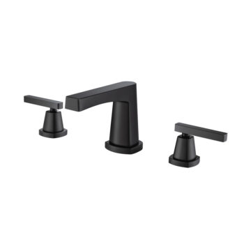 Isenberg Three Hole 8" Widespread Two Handle Bathroom Faucet In Matte Black