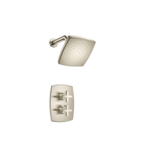 Flusso Single Output Shower Set With Shower Head And Arm In Brushed Nickel